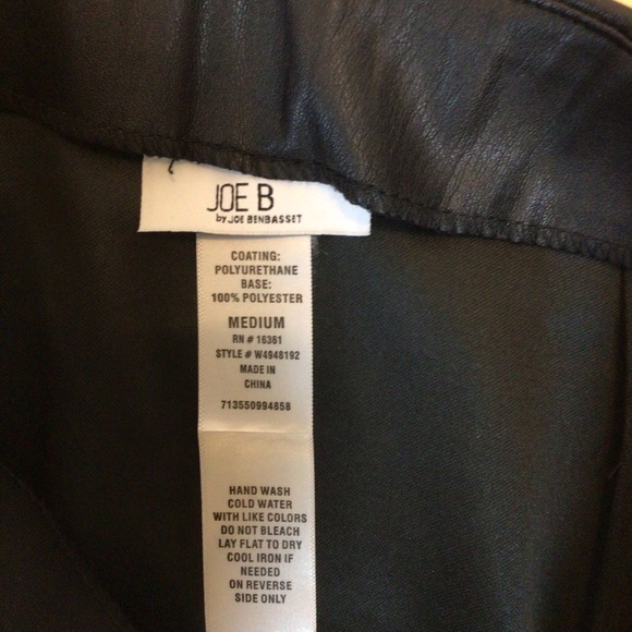 Joe B by Joe Benbasset Faux Leather Mini Skirt Black Medium Side Slit Bodycon - Picture 5 of 5